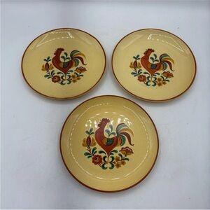 Vintage Taylor Smith‎ & Taylor Rooster Salad Plate 6 1/2” Set of 3